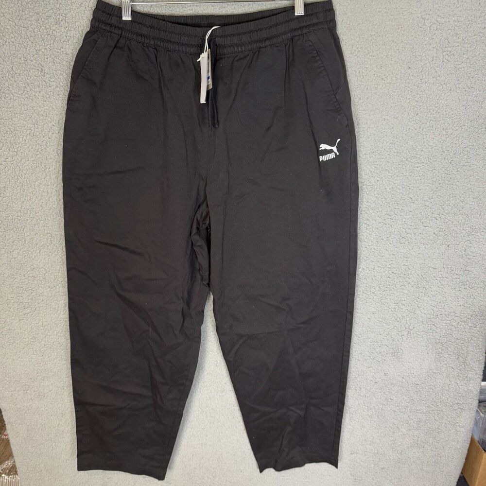 Puma Pants Mens XL Black Classics Woven Casual Elastic Waist Pull On NWT